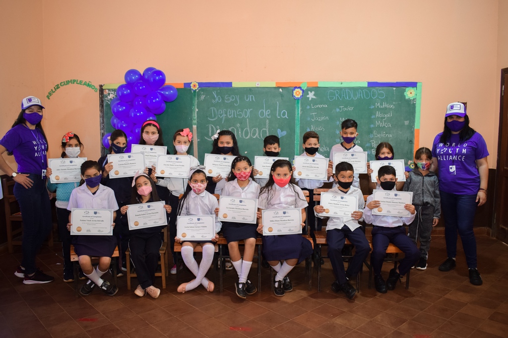wyalat's tweet photo. Last May 2021, WYA members from Paraguay taught the Human Dignity Curriculum to Grade 3 students of the Escuela Publica “Defensores del Chaco” in Juan E O’Leary. The pilot was led by WYA Universidad Nacional del Este de Paraguay (UNE) Chapter Head, Roció Valdez. https://t.co/3krsMMjrQY