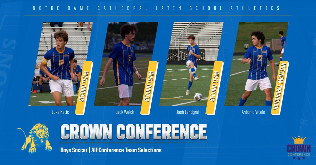 NDCLathletics's tweet photo. ⚽👑 Congratulations to our NDCL Boys Soccer players on earning @TheCrownConfer All-Conference Team Selections this Fall! 

#WeAreNDCL https://t.co/iqKmi6FU0G