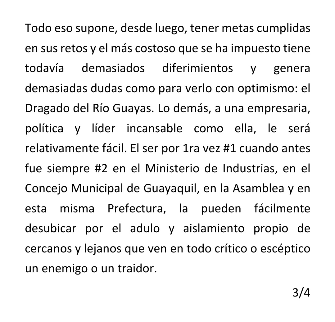 CarlosVerareal's tweet photo. SOBRE LA PREFECTA DEL GUAYAS: Mi comentario: https://t.co/Zs5yj59iJD