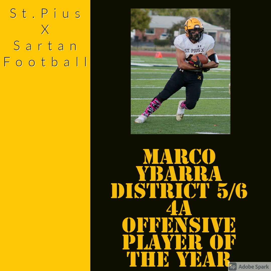 Sartan_football's tweet photo. Congratulations to Marco Ybarra for earning both 1st Team all district and offensive player of the year. The number of kids that have put the work in that Marco has in our program can be counted on 1 hand and it paid off. 255 rushes for 1497 yards 22 TDS #sartanfootball #sonsofX https://t.co/1eNILrT5Ma