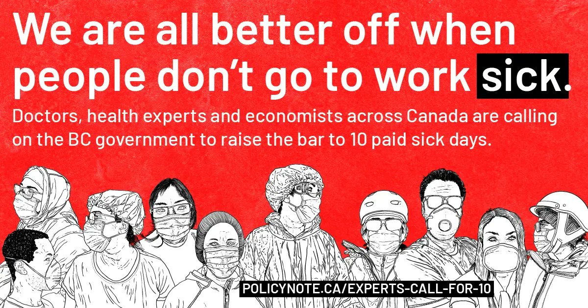 "We are looking to the BC government to show national leadership because its actions will set the bar for all provinces and territories... 10 days should be the minimum standard." From @ccpa_bc #bclab #bcpoli buff.ly/3D6nmeD