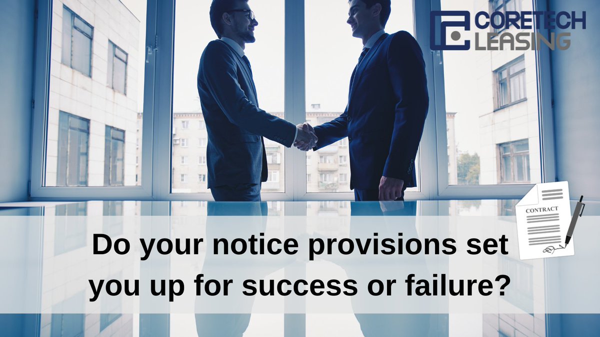 Some notice provisions in your lease agreements are designed for failure.  At CoreTech Leasing, we proactively educate our clients on leasing &amp; financing best practices. Check out our lease analyzer to see how the terms &amp; conditions affect your total cost: lnkd.in/d9KKmzAH