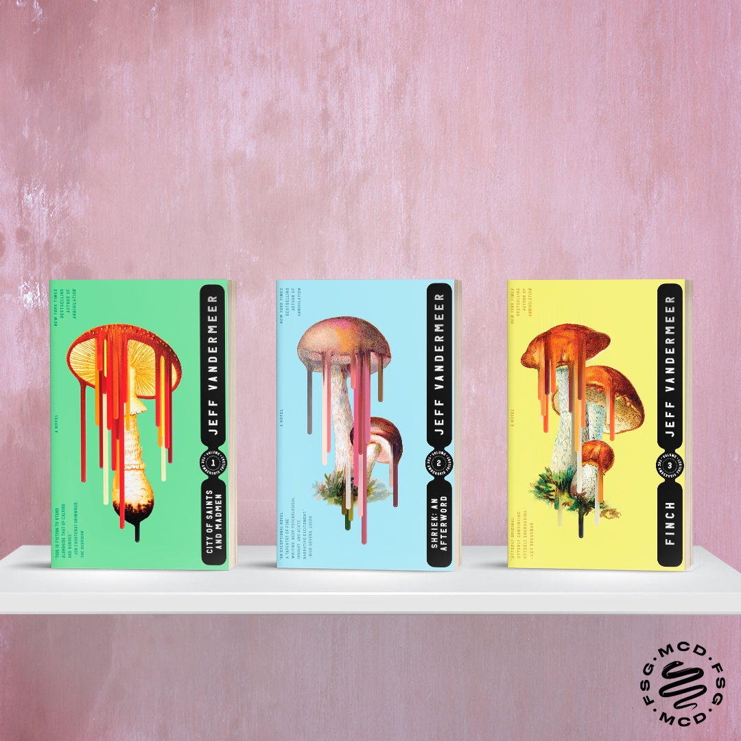 jeffvandermeer's tweet photo. Thrilled to reveal US trade paperback covers for my Ambergris trilogy. Stunning. My 100-year exploration of a fantastical city's deepest mysteries &amp; mind-blowing secrets. Also: mushroom people.  @mcdbooks @PicadorUSA @CookeMcDermid 
Out 1/11/22, preorder:
https://t.co/ZkeVsvzHu4 https://t.co/sMcZLeWduh