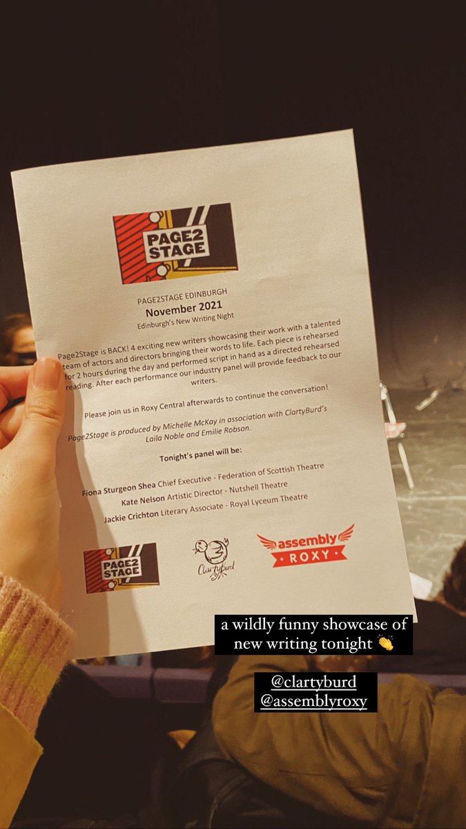 Rachel_ORegan's tweet photo. A wildly funny showcase of new writing tonight! @Page2stageE @ClartyBurd @AssemblyRoxy https://t.co/5WFPGpVNrA