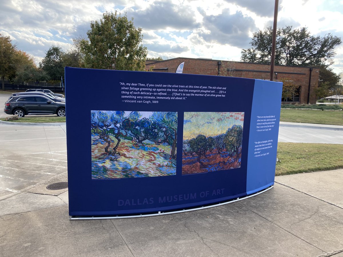 Jeff Kitner (@jeffkitner) on Twitter photo The <a href="/DallasMuseumArt/">Dallas Museum of Art</a> Van Gogh in the Olive Groves Pop Up is now up at Fretz. Congrats to my colleague <a href="/KristaWeinstei1/">Krista Weinstein</a> for organizing this collaboration between <a href="/dallasculture/">City of Dallas Office of Arts and Culture</a> and <a href="/DallasParkRec/">Dallas Park and Recreation Department</a>. #DallasParks #VanGoghDMA cc: <a href="/Jayniefordallas/">Jaynie Schultz</a> <a href="/arunatnextt/">Arun Agarwal</a> <a href="/claracobb/">clara cobb</a> The <a href="/DallasMuseumArt/">Dallas Museum of Art</a> Van Gogh in the Olive Groves Pop Up is now up at Fretz. Congrats to my colleague <a href="/KristaWeinstei1/">Krista Weinstein</a> for organizing this collaboration between <a href="/dallasculture/">City of Dallas Office of Arts and Culture</a> and <a href="/DallasParkRec/">Dallas Park and Recreation Department</a>. #DallasParks #VanGoghDMA cc: <a href="/Jayniefordallas/">Jaynie Schultz</a> <a href="/arunatnextt/">Arun Agarwal</a> <a href="/claracobb/">clara cobb</a>