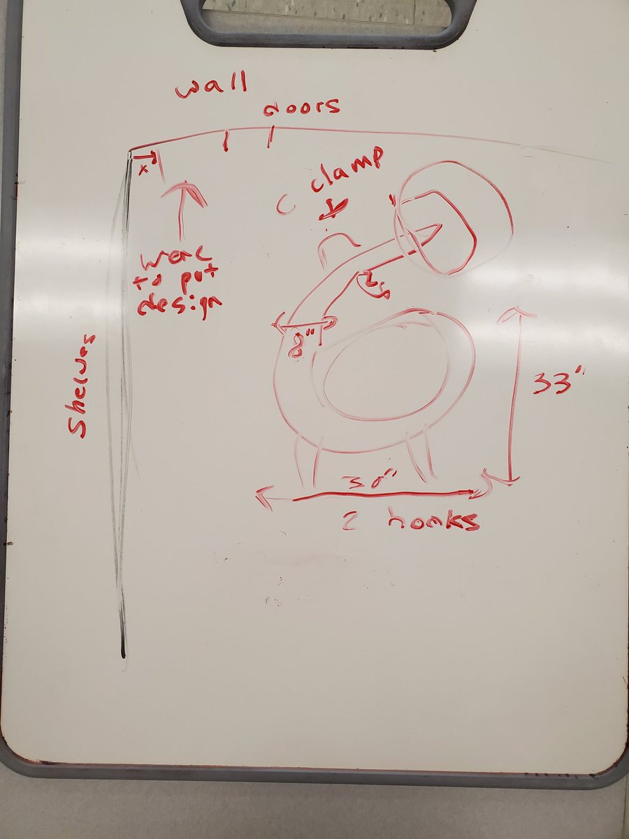 DrKoz_physics's tweet photo. Working with @BCSD_mrsanyshyn and Ms. Perdicho to help the music department hang their sousaphones. Need to take a few more measurements but we're ready to start mocking up our design. #brewsterscience https://t.co/ze7FNZZgvW