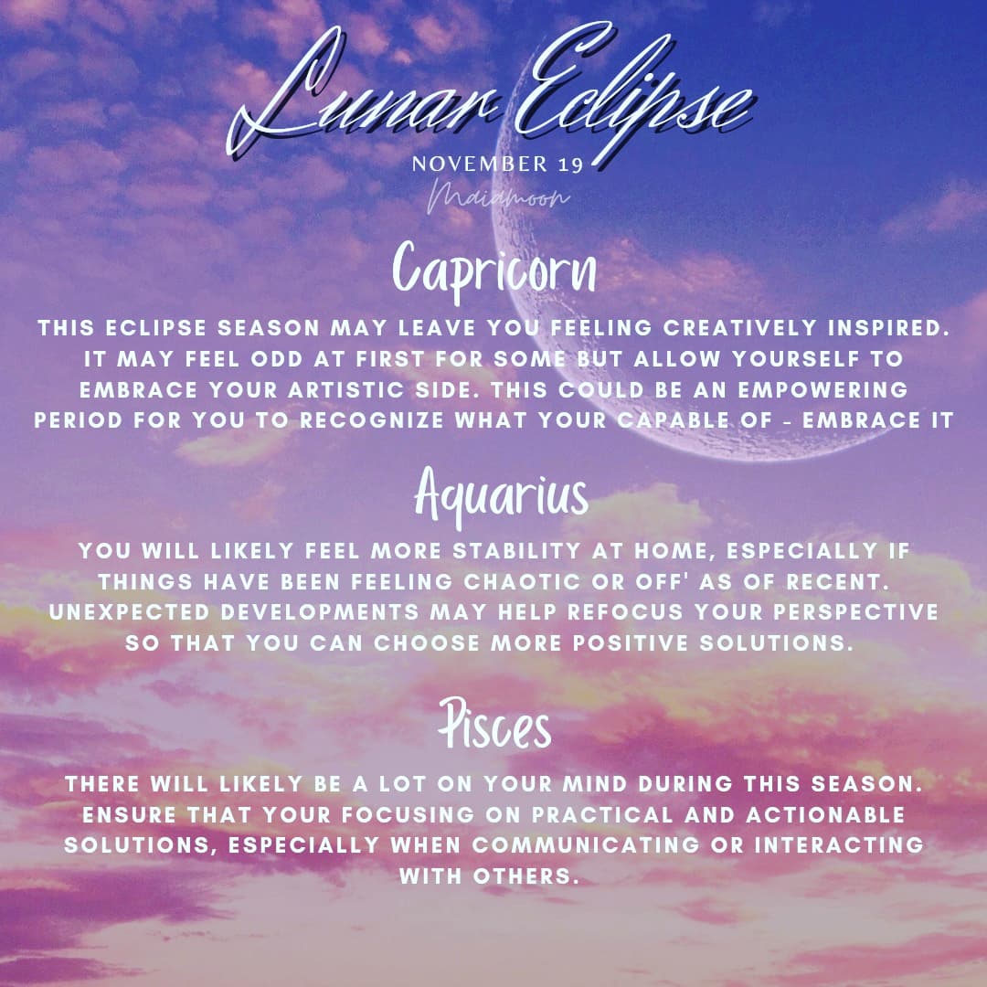 #eclipse #lunareclipse  #eclipseintaurus #astrology #astrologypost #astrologyreadings  #zodiac #Aries #Taurus #Gemini #cancer #Leo #Virgo #Libra #Scorpio #Sagittarius #Capricorn #Aquarius #Pisces #spiritualjourney #spiritualgrowth #GuidanceMessages #spiritualhealer #maiamoon