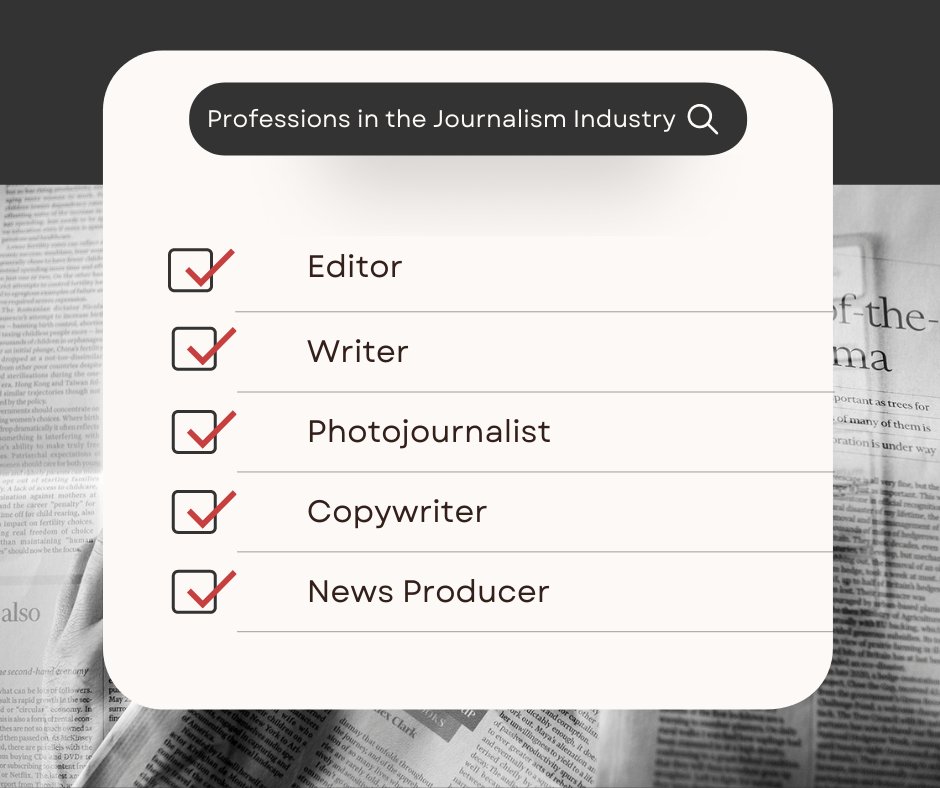 journalismnow_'s tweet photo. Here are some of the few things you can do in the Journalism industry: 

Stay up to date with some of the best jobs for Journalism majors here https://t.co/seiaLbcTHU https://t.co/bsNyiRhwPs