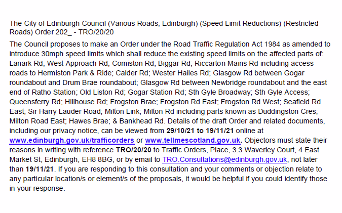 SpokesLothian's tweet photo. Edinburgh #40mph->#30mph
!! Consultn ends 19 Nov
🙋♀️Please email support
TRO.Consultations@edinburgh.gov.uk
Give reference TRO/20/20
Info->https://t.co/MEuA5qPQMZ
NOT included:
OldDalkeithRd, TurnhouseRd, Clifton/hallRds
COMING SEPARATELY:
LasswadeRd, BurdiehouseRd, BraidHDr https://t.co/ncoB1V4hvn