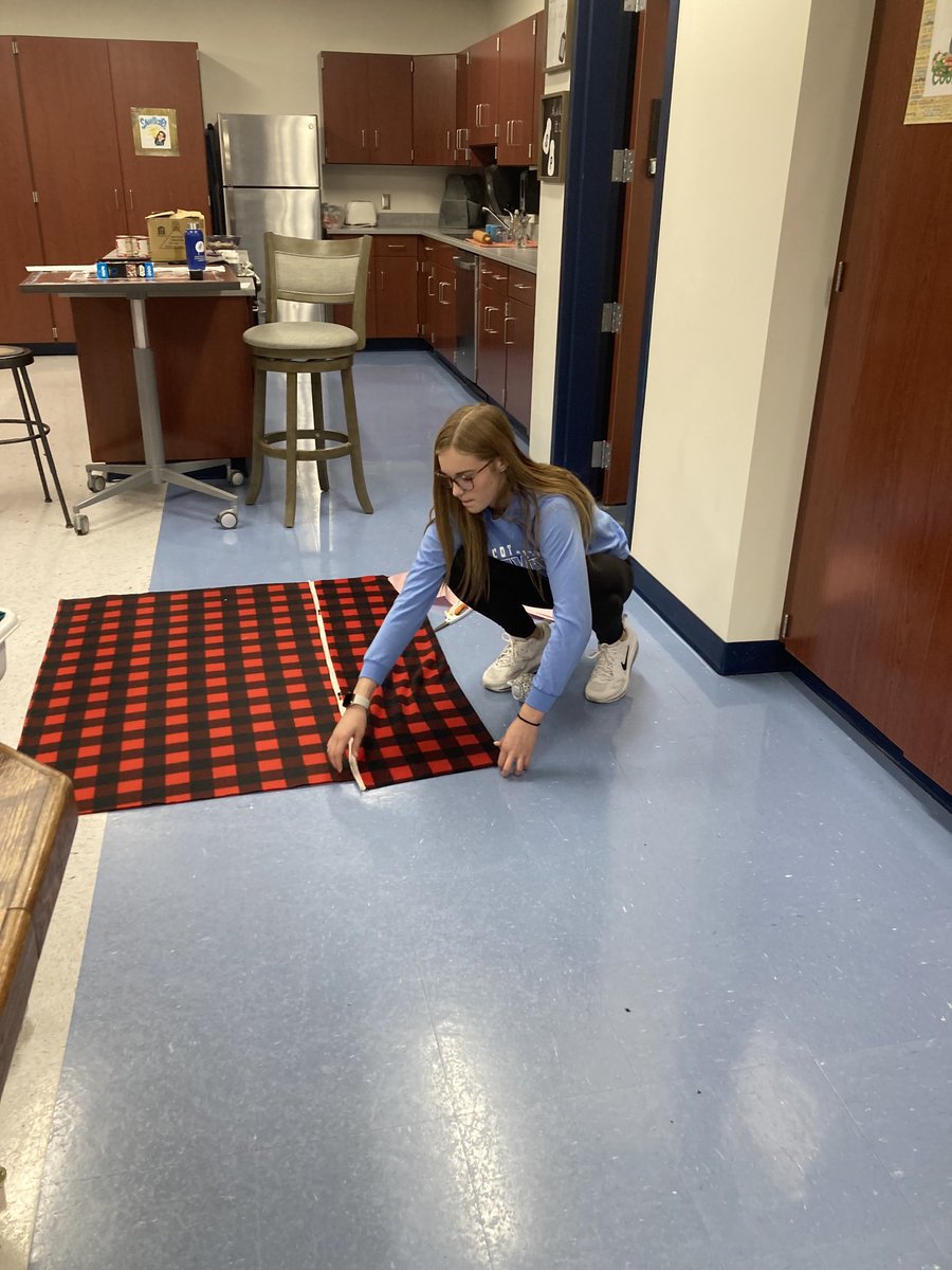 SCMS466MKough's tweet photo. @SCMS466 it looks like red Buffalo plaid is de rigeur for this semester’s sewing students!  Can’t wait to see all these pj pants and hoodies! https://t.co/G5NQ5i7Bh2