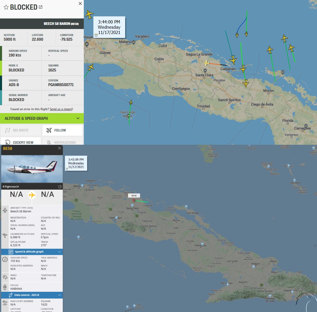 FlconEYES's tweet photo. Beach 58 Baron #BE58 Air traffic antenna calibrator working in Cuba.
#AvGeek #ADSB #Aviation #OSINT #17Nov https://t.co/50owrTWylR