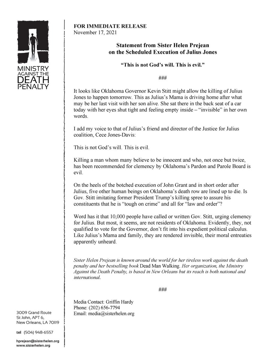 Oklahoma’s plan to execute Julius Jones is not God’s will. It is evil.