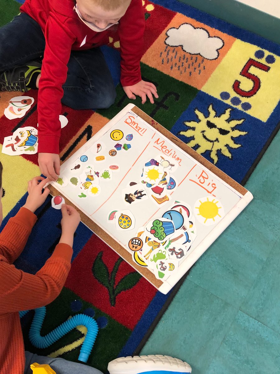 Mdpoole95's tweet photo. Sorting centers in math today- the socks were a hit so tomorrow they’ll be sorting on a clothesline😃 @WillGillettAcad https://t.co/G8tcGho8GS