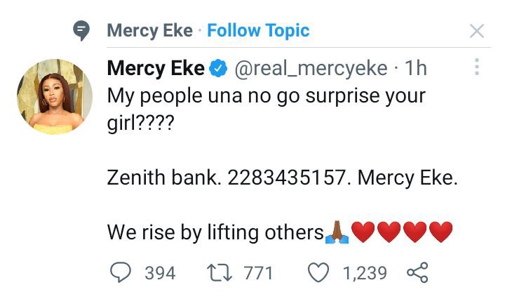 MsAbena_'s tweet photo. She’s now a twitter topic!!!😭😭😭 Mercy Eke is now a twitter topic🥳🥳🎊🎉🎉🎉 I’m excited https://t.co/plgJ7O6Jk4