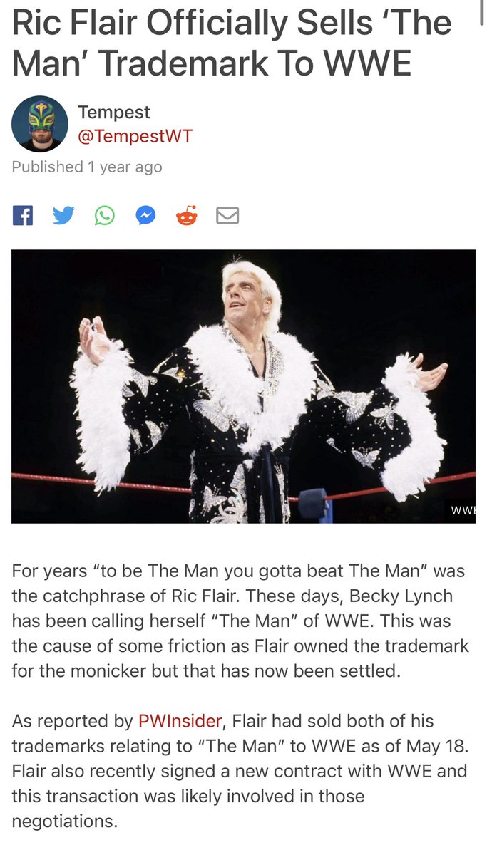 RicFlairNatrBoy's tweet photo. So Disappointed! I Did This Out Of Respect For You @BeckyLynchWWE! It Made You Millions &amp; Made Me Nothing. After 40 Years Of Being The Man... The Company Doesn’t Own It, And Neither Do You! I’ll Always Be The Man! Ask Your Husband. https://t.co/VjeyyMElG3
