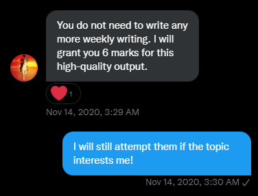 Ryan_Samman_'s tweet photo. @rayed1420 I loved the idea for this! In the previous year, we had this task instead of the final weekly writing.

At that point, I did not need to complete the task for marks, but for myself!

I can say this - it definitely caught my interest! https://t.co/V8LqIExOCi