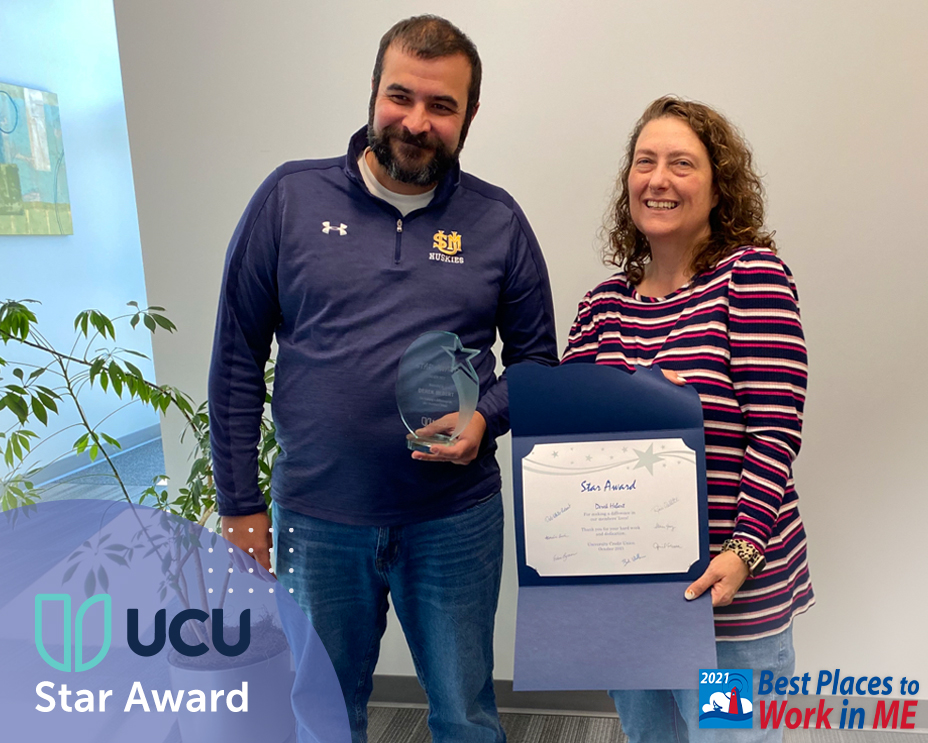 UCU_Maine's tweet photo. Please join us in congratulating the latest recipient of the UCU Star Award, Derek Hebert! The UCU Star Award is presented quarterly to recognize an employee for going above and beyond to help members or fellow UCU teammates. (1/4)
#HowdoUCU #UCUMaine #MaineCreditUnions βοΈ https://t.co/PO94FZtxjq