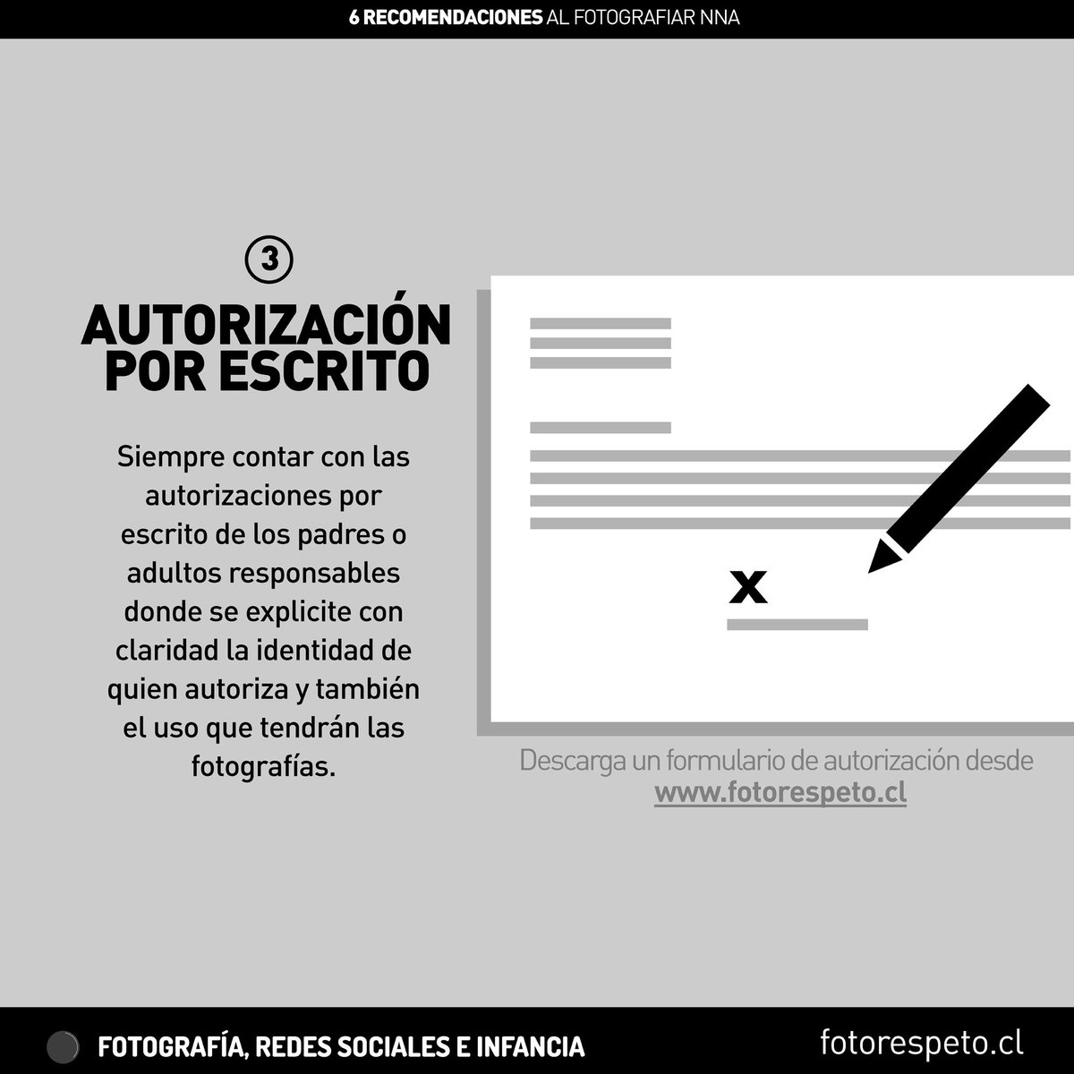 fotorespeto's tweet photo. 6 recomendaciones para profesionales de la imagen al momento de fotografiar niños, niñas y adolescentes. 
Conoce el Proyecto @fotorespeto de @huella_digital y descarga la guía de buenas prácticas fotográficas desde el sitio https://t.co/pjZkZwU1Os. https://t.co/0n1Jx8LG7Z