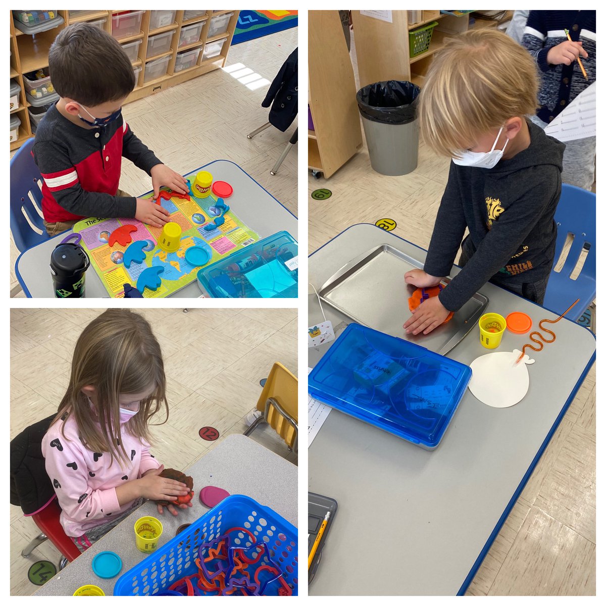 CarneysKinders's tweet photo. We ♥️ center time! After our Must Do work, #kindergarten Ss choose independent centers to work in while small groups are pulled. Playdough, puzzles, word work, letters and sounds, construction and more! @missyfanshaw @RodgersForgeES #bcpsAEW #rfesAEW https://t.co/nnite7zsEE