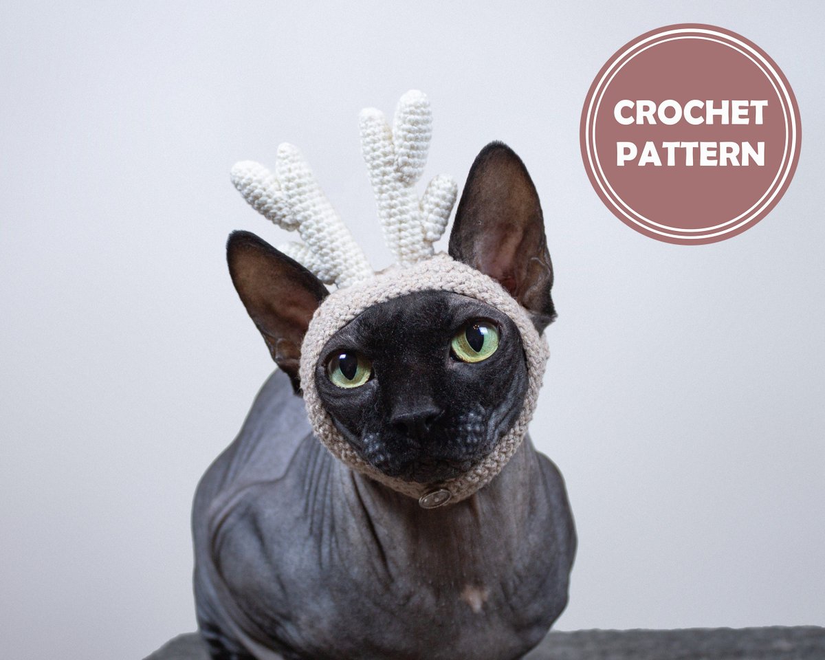ClothesForCat's tweet photo. Excited to share the latest addition to my #etsy shop: Hat with Deer Horns for cat crochet pattern, Christmas hat for cat, Reindeer hat for sphynx https://t.co/ksW6ve2BEH #birthday #christmas #crochet #cathatpattern #accessoryforsphynx #hairlesscat #sphynxcatclothes #c https://t.co/s6kIv4cDwv