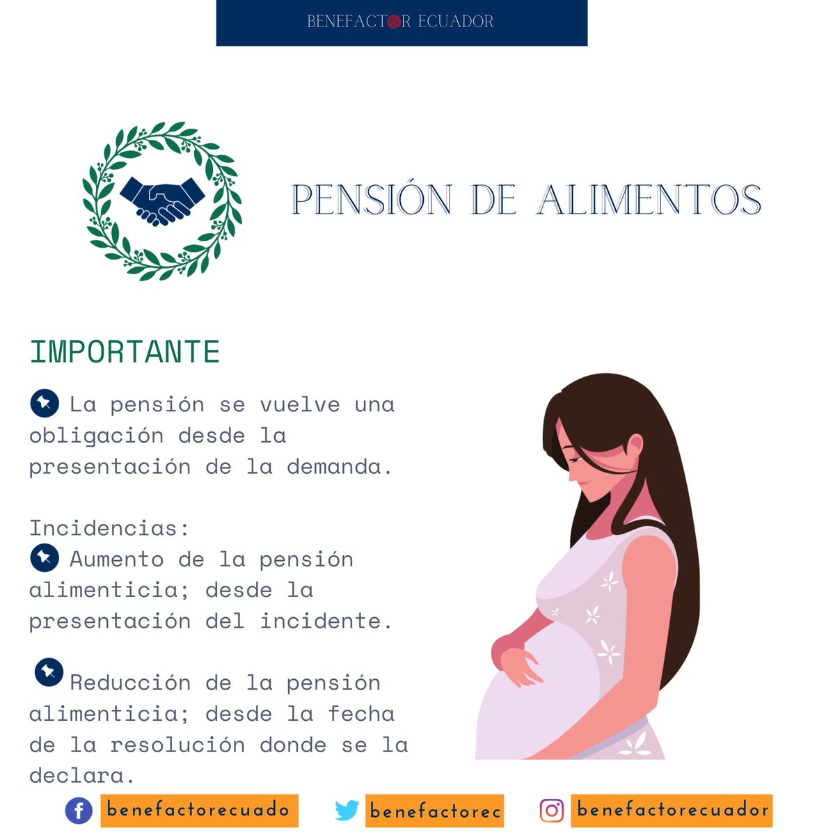 BenefactorEc's tweet photo. La pensión de alimentos:

✅ Se vuelve una obligación desde la presentación de la demanda

✅ Incidencias: de aumento y de reducción

#Benefactor #Ecuador #BenefactorEC los derechos al alcance de tu mano ☎️ 🏢 🖥 https://t.co/r2Uk3YLpjM