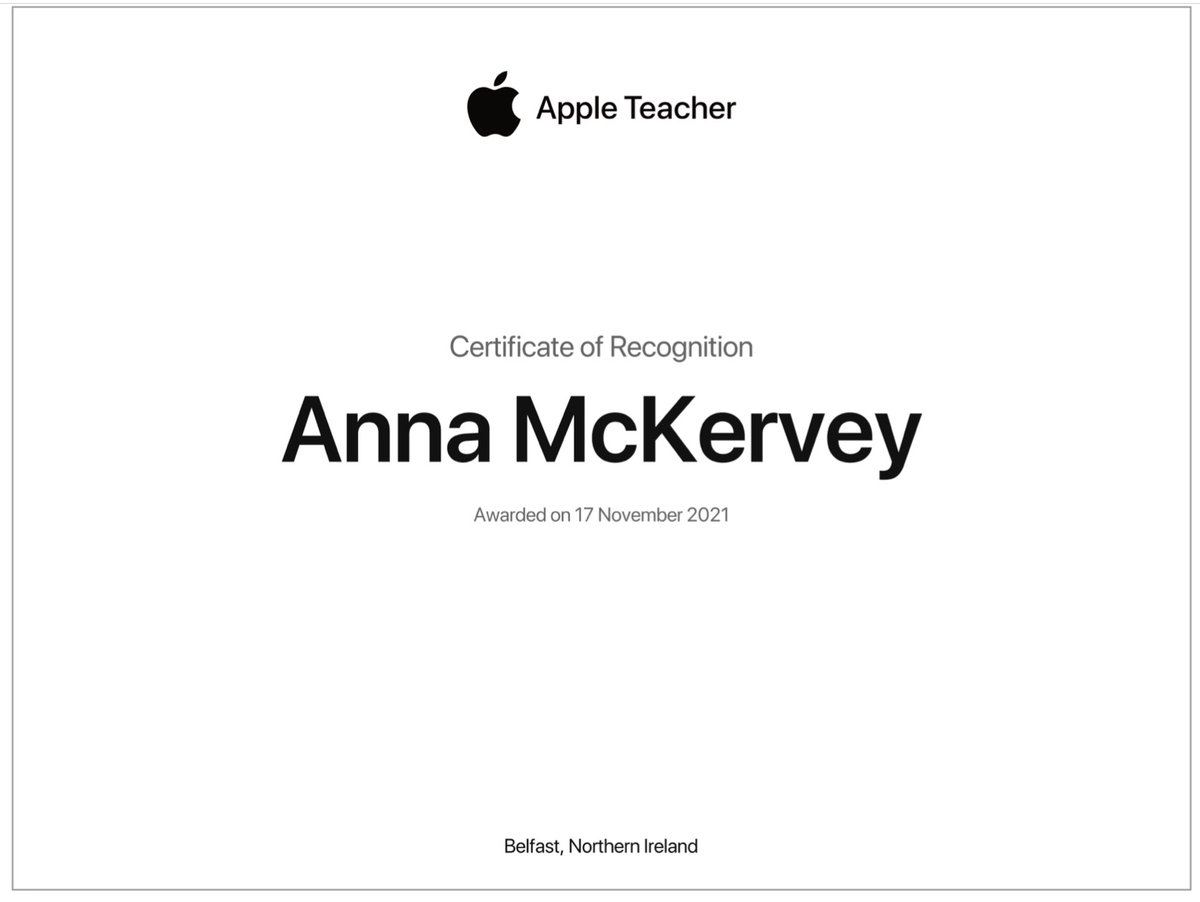 missmckervey's tweet photo. #feelingproductive So pleased that I have achieved my Apple Teacher certificate today! 🤩 https://t.co/VZQlE0QWHF