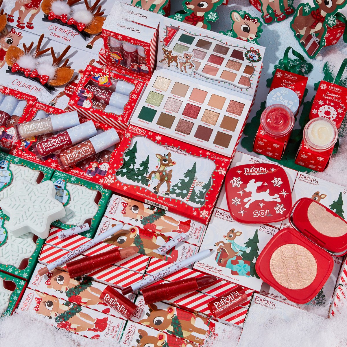 #SURPRISEGIVEAWAY ✨ 

🎄🦌🎁 5 lucky winners will receive the full *LIMITED EDITION* Rudolph the Red-Nosed Reindeer® and ColourPop Collection!

⬇️HOW TO ENTER ⬇️
💫  Follow us @ColourPopCo, @SolBodyCo, & @FourthRayBeauty  
💫  Like & RT
💫  BONUS: Reply w/ your fave reindeer!