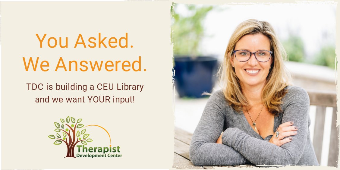 You asked. We Answered. We’re building our CE Library!  Please complete our survey. bit.ly/3DyRuQk