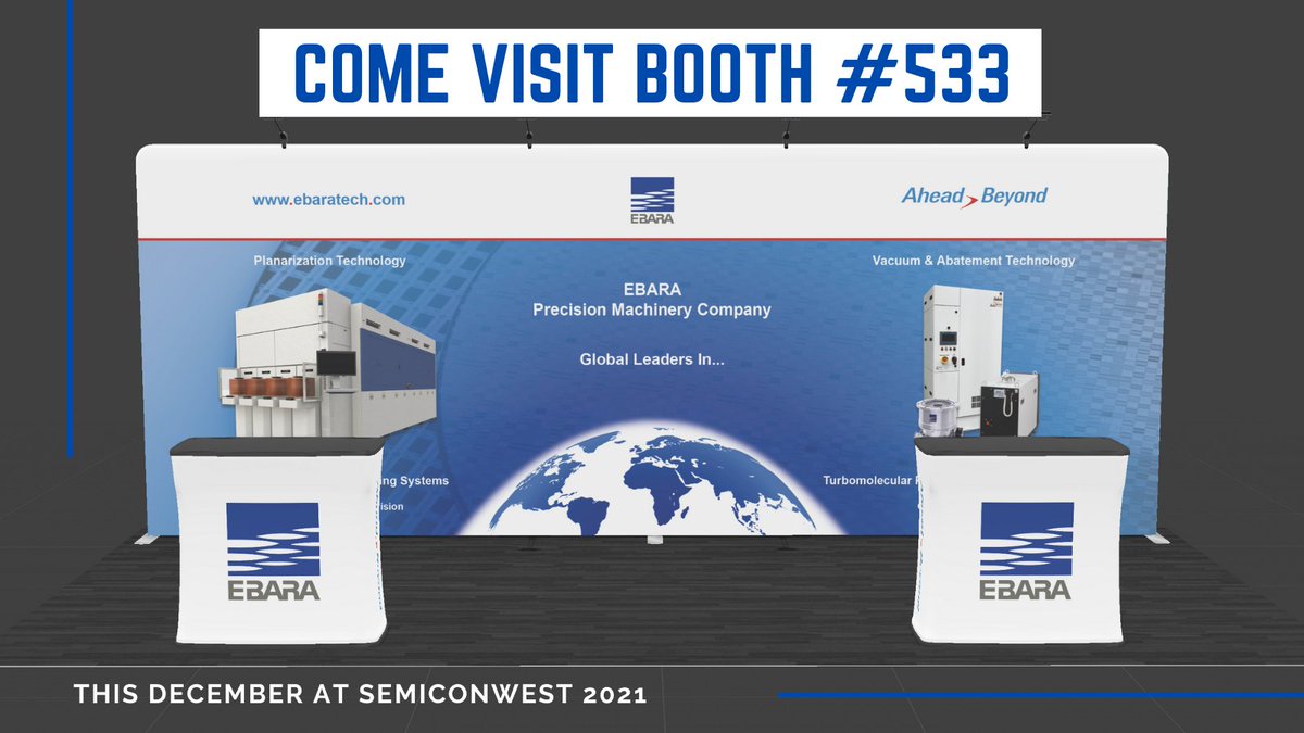 EbaraTechSac's tweet photo. Come visit our booth at SEMICONWest 2021 this Dec 7th - 9th. We look forward to see you all at Booth #533.
#SEMICONWest #EBARA #EbaraTechSac https://t.co/GI8JyUAzX4