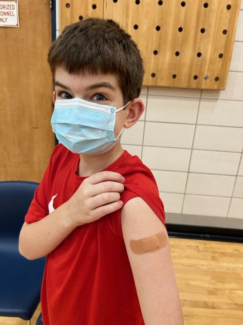 I've been posting shamelessly about EDDIE WHATEVER, my new book. Well, this is the guy it's dedicated to, who got his vaccine today!