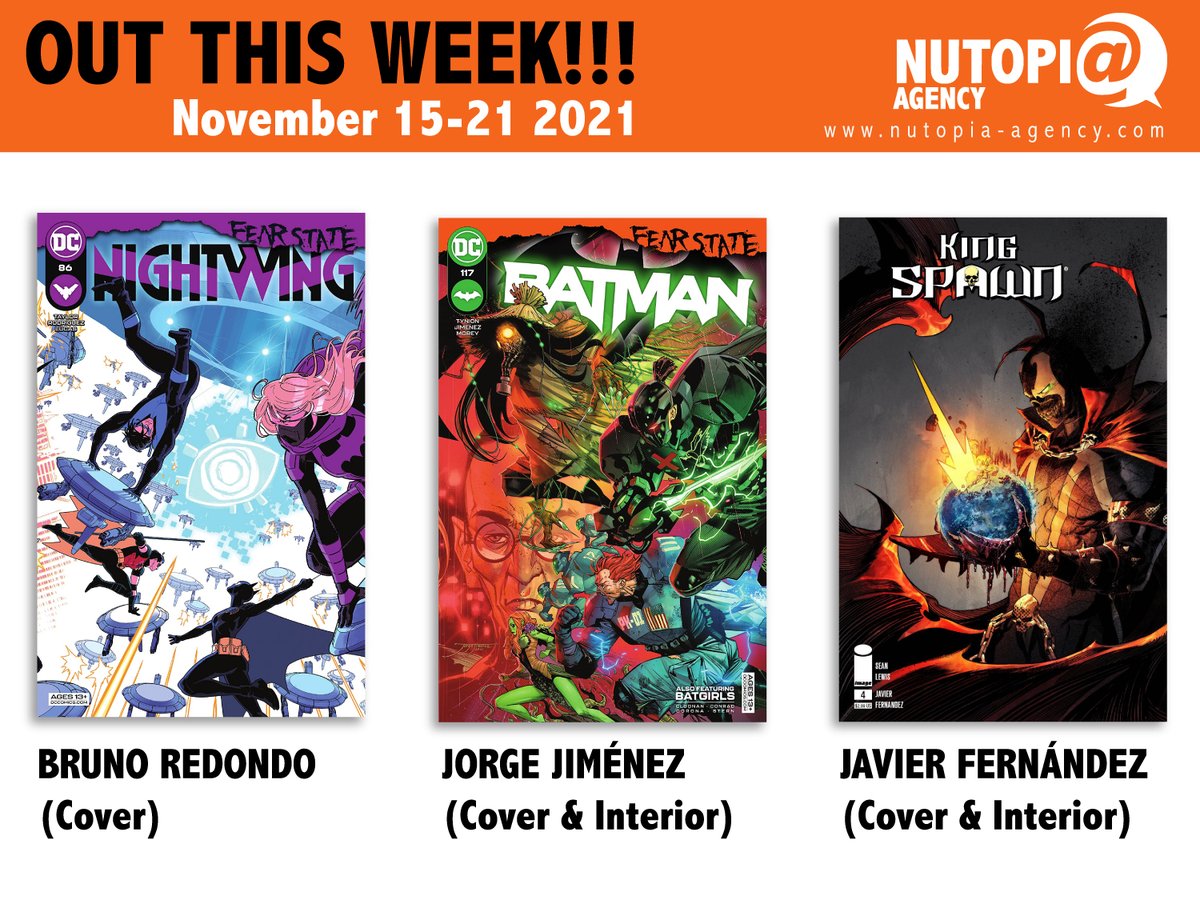 nutopiaagency's tweet photo. OUT THIS WEEK!!! Batman #117, Nightwing #86 and King Spawn #4. Get your copy! #batman #nightwing #spawn #DC #DCcomics #Image #ImageComics #nutopiaagency #comics #comicbooks #KingSpawn #fan #comicfan #brucewayne #dickgrayson #Gotham #gothamcity #arkhamasylum #art #comicart https://t.co/qgyJghxFVA