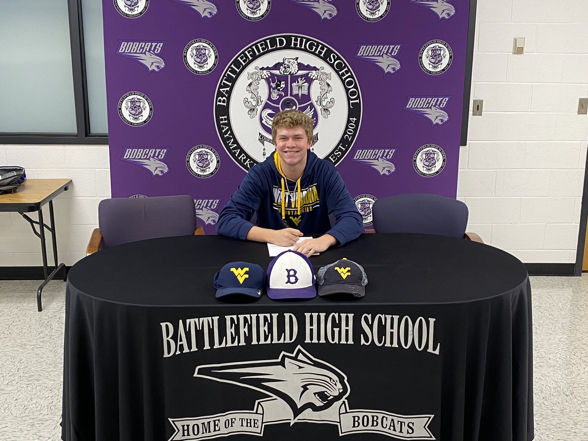 GoBHSBaseball's tweet photo. Congratulations @CarsonEstridge on signing to play @WVUBaseball for Coach Mazey. #CATS https://t.co/eHinGmRkcB