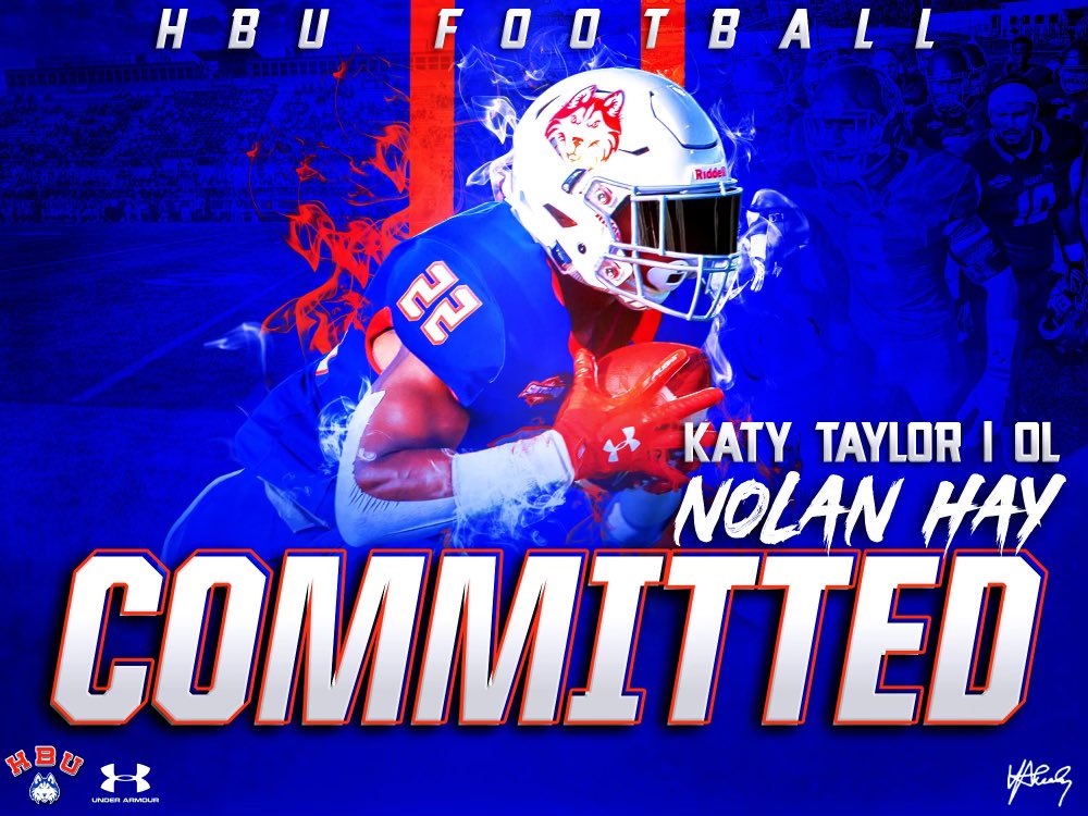 hay_nolan's tweet photo. I’m blessed to say that I’ll be furthering my athletic/academic career at @HBU_Football @JaredKaster_HBU. I’d like to thank God for giving me the opportunities presented before me. I’d like to thank my parents, coaches and players for supporting me through the years. #Committed https://t.co/KExdKk0m8D