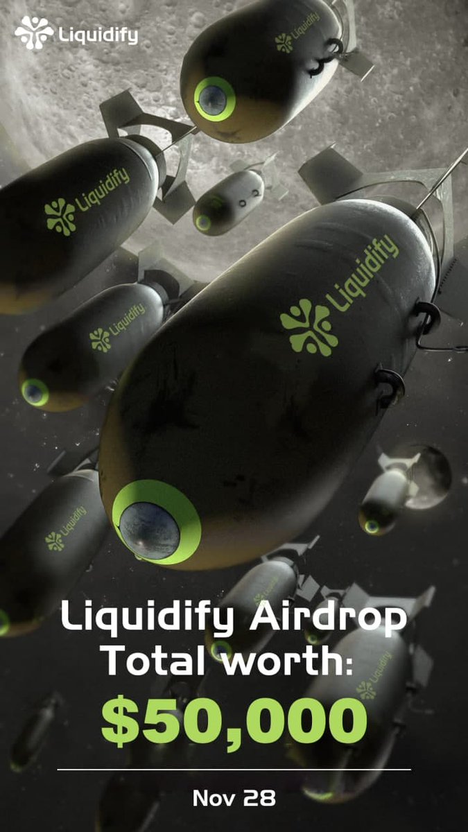 AIRDROP: $LAT ALL OVER BSC!

🔷Follow Twitter x.com/Liquidifyio
🔷Like &amp; retweet this post
🔷Join TG t.me/liquidifyio
🔷Add Discord discord.gg/bsM7ykdqrd
🔷Fill form @ liquidify.io (Banner)

Use Liquidify: 2️⃣❎Double your chances - Double your Lambo🏎🏎