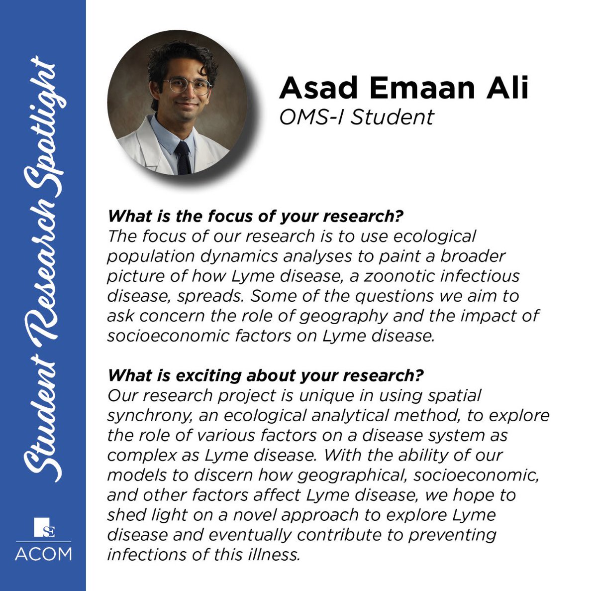 ACOMEDU's tweet photo. This year, we have participation from OMS classes I-IV, a Resident alumni, and a Resident Faculty alumni. We look forward to their posters!
@societyhospmed @UVA @Tulane @UF
#ACOM #ACOMInspired #ACOMproud #shmWiregrass #ACOMposterday #WGCCV #WGCQI #WGCOR #WGPHR #WGMER #WGCO https://t.co/uqX2HUlP1c