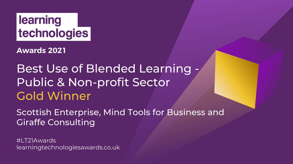 Stop Press - Scottish Enterprise <a href="/scotent/">Scottish Enterprise</a>, Mind Tools for Business <a href="/MindToolsFB/">Mind Tools for Business</a> and Giraffe Consulting have won the Gold Award for Best Use of Blended Learning - Public &amp; Non-profit Sector at the #LT21Awards