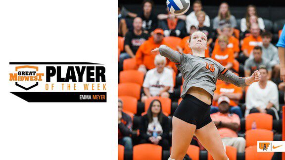 FindlayOilers's tweet photo. Last week, Emma Meyer had eight blocks, 22 kills, and hit .656 and for that effort, she has earned G-MAC Defensive Player of the Week!

🏐: https://t.co/q0qjEoSJ77 https://t.co/gt5TVtHbF4