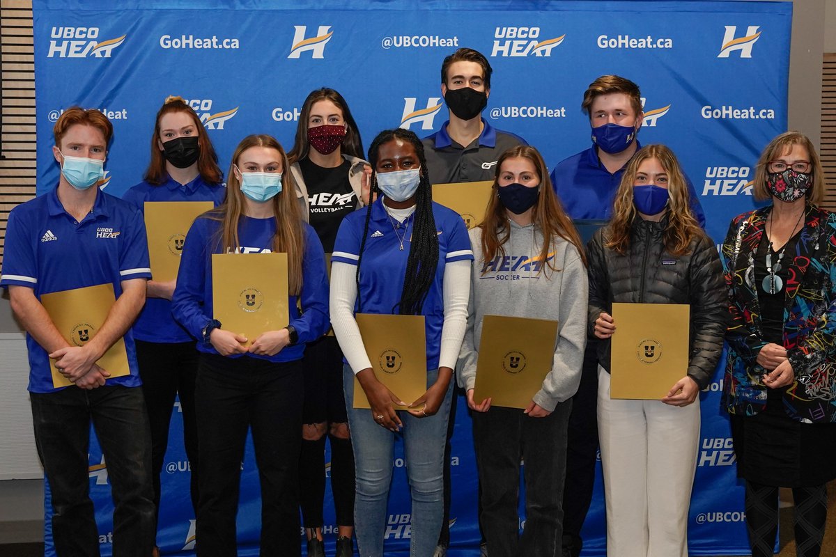 UBCOHeat's tweet photo. The Heat recognized 90 student-athletes who earned academic awards during 2020-21 season on Wednesday morning at a reception on the campus of @ubcokanagan!

STORY ➡️ https://t.co/BzeMI9TLof

#FeedTheFlame🔥 https://t.co/9ySAzaUNXu