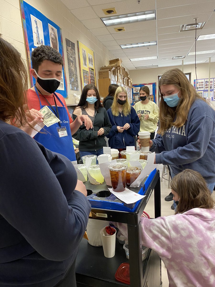 Busy practicing our social skills and functional math skills on deliveries today!