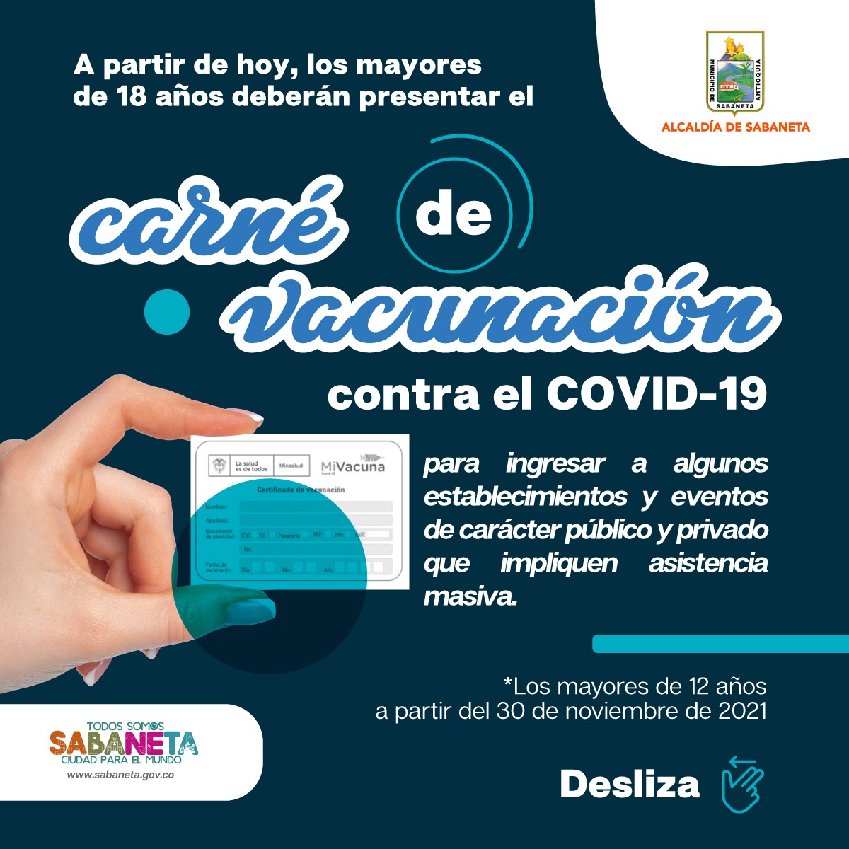 AlcSabaneta's tweet photo. Vacunarse es bueno para ti, ¡es bueno para todos! ✅🙌🏽
⚠️💉 Recuerda: si tienes tu esquema completo, te cuidas tú, cuidas a los demás, aportas positivamente a la salud pública y contribuyes a una reactivación económica segura.

#COVID_19 😷 https://t.co/7rkvTAowQE