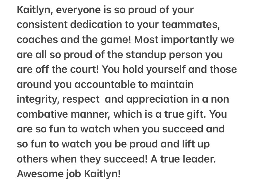 Congratulations to senior Kaitlyn Baumann on receiving three different awards at our ceremony! Two stat leader awards by leading the varsity team AND the entire program in blocks with a total of 53!
Kaitlyn was also unanimously voted to 1st Team All Conference!!🥇
<a href="/kaitlynrb17/">Kaitlyn Baumann</a>