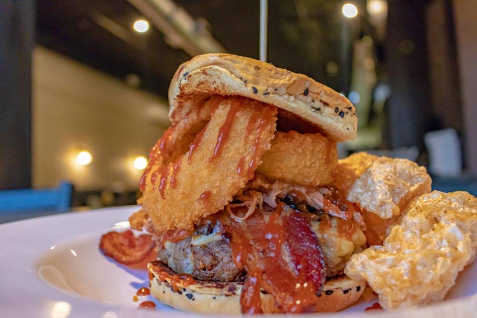 Sometimes you don't want a simple meal. Sometimes you want a challenge. Say "howdy" to the Cowboy Burger.