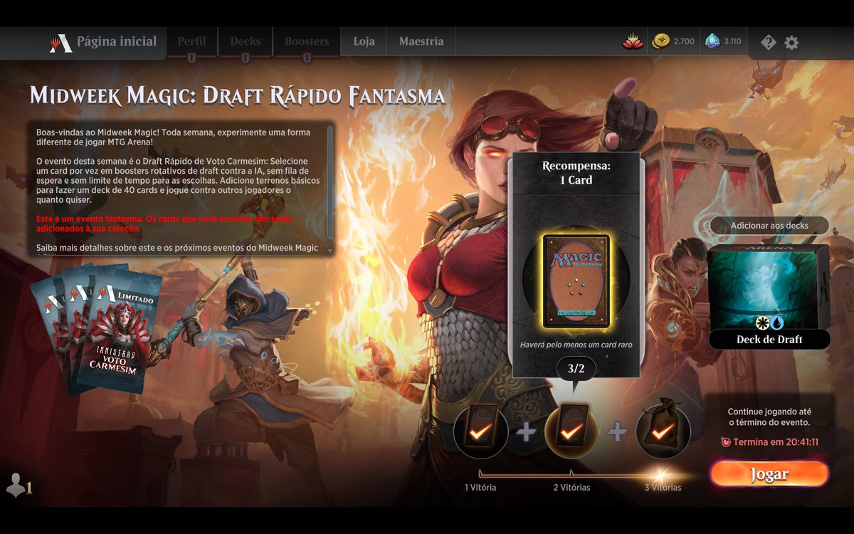 MaximilianFerro's tweet photo. Com satisfação q venho falar q um deck groselha ganhei o #midweekmagic dessa semana. E para dar preferência a rede de magic, rpg, boardgames e afins, eu escolho a @lojaredjogos. https://t.co/mdQfC1sRaa