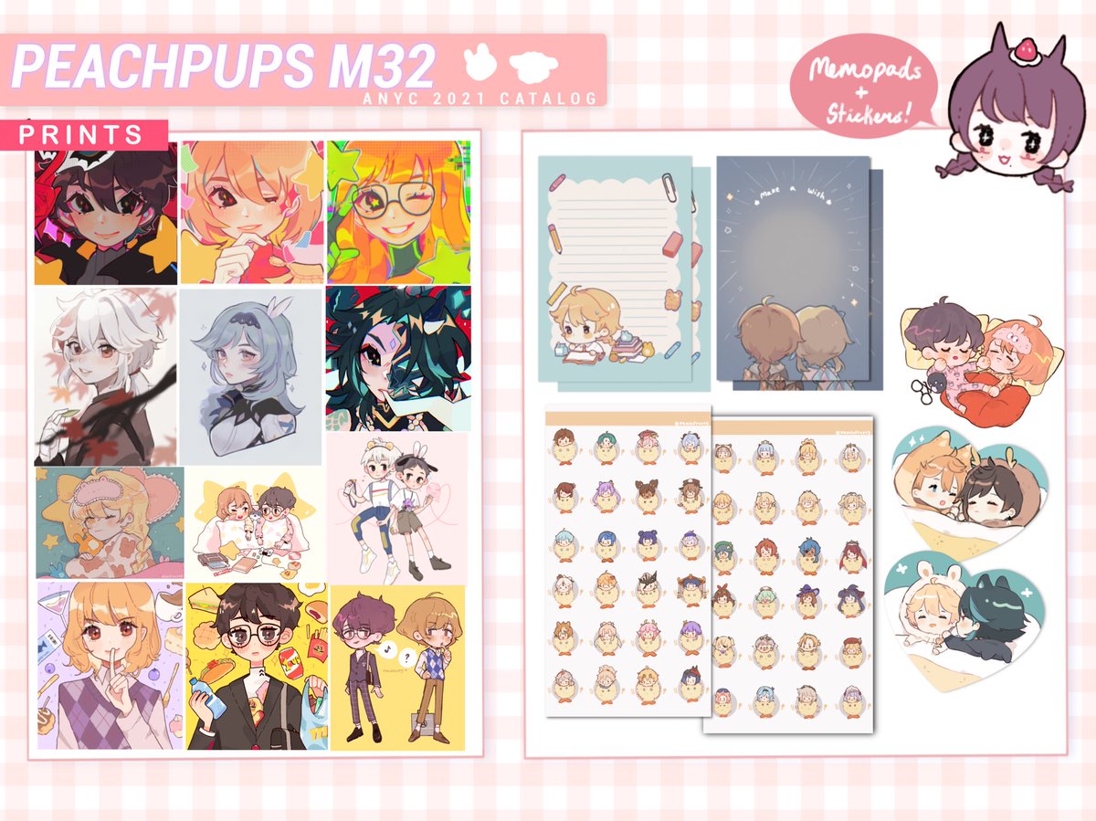 Hiiii~ See you at ANYC this weekend!  (Nov 19-21) I'll be tabling @pupchans !! :3c 💕 here is peek of what I'll be having TT please come visit us at M32 and say hi !! 