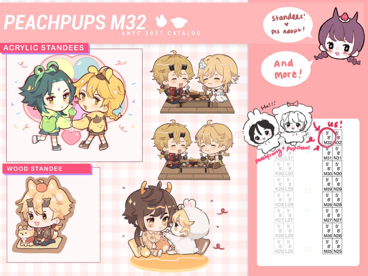 Hiiii~ See you at ANYC this weekend!  (Nov 19-21) I'll be tabling @pupchans !! :3c 💕 here is peek of what I'll be having TT please come visit us at M32 and say hi !! 