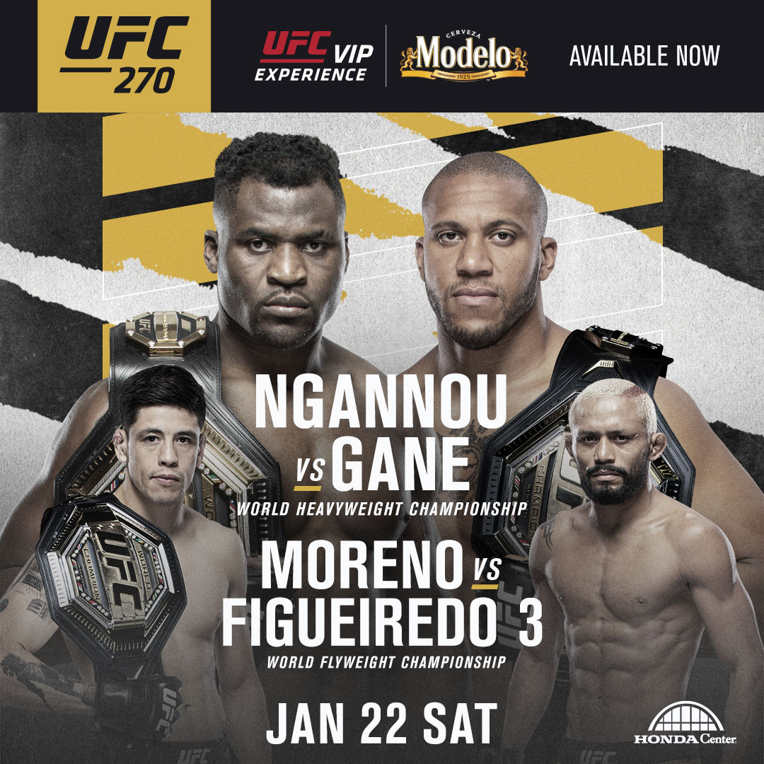 ufc's tweet photo. Experience 𝑬𝑿𝑪𝑳𝑼𝑺𝑰𝑽𝑬 access for all things #UFC270 🤩

Get your VIP Experience tickets today 🎟 https://t.co/WzyJ0Mezre

[ #UFC270 | Jan 22 | @HondaCenter ] https://t.co/LIzqEIrJOX