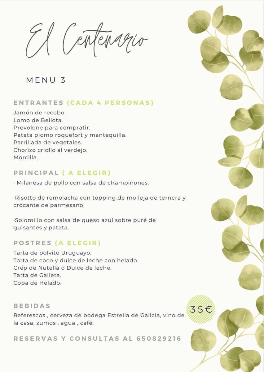 Están disponibles nuestros menús 

Hace tu reserva  📞 650829216