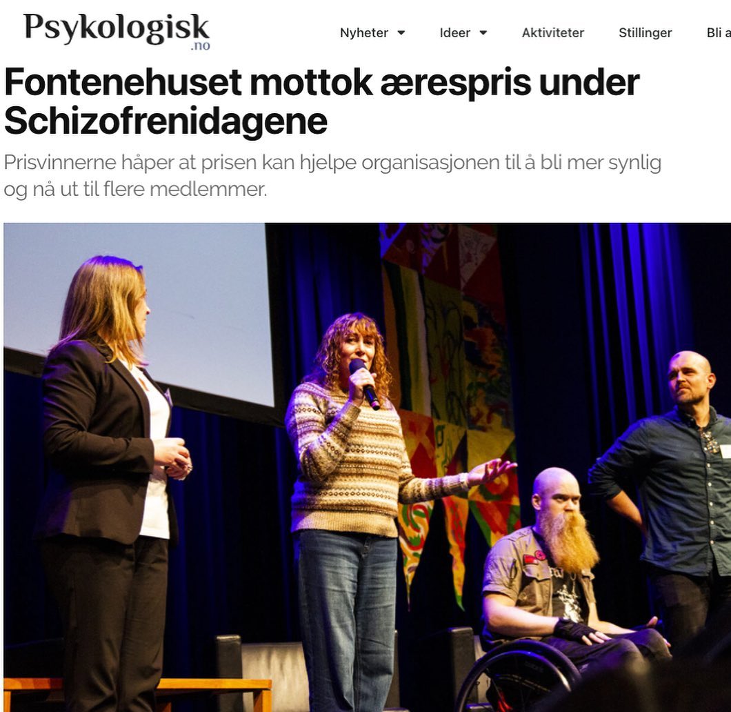 Clubhouse_Intl's tweet photo. Excellent recognition of the Clubhouse model! 
@Fontenehusnorge won this year's honorary award at @Schizodagene (Scandinavia's MH conference). The jury remarked: The organization helps members come out of isolation and take part in work and community life.
#ClubhouseWorks https://t.co/as9SWFHeY7