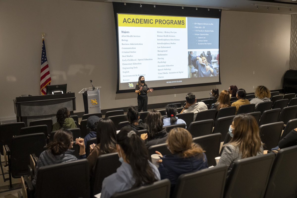 NevadaStateU's tweet photo. Last night marked our first, in-person, Open House since 2019. Perspective students were able to view our facilities and receive information from current professors and organizations within our Nevada State community. #NSCommunity #NSCOpenHouse #PerspectiveStudents #ScorpionLife https://t.co/hLBfcS7PfN