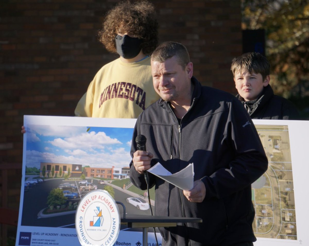 mdandelet's tweet photo. We will forever remember November 17, 2021 as Level Up Academy's groundbreaking day - a new chapter in the life of our young school!  LUA students - this new building is for you! 
 #weCODE #LUA #TEAMLUA https://t.co/0vX8NQ9mKh